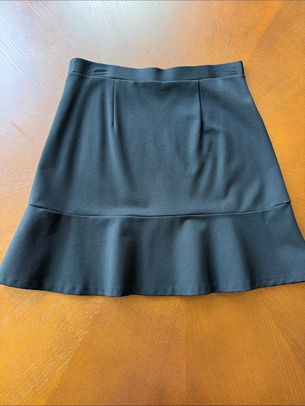 LOFT Black A-Line Mini Skirt with Ruffles